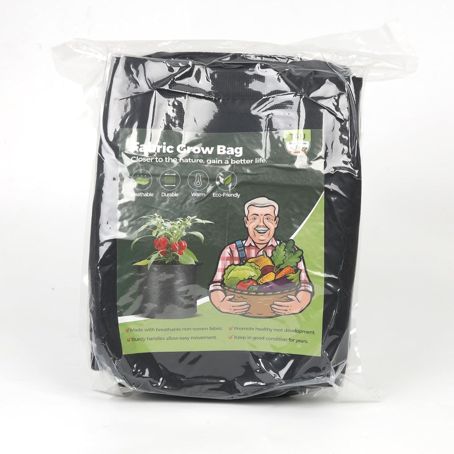 Fabric Plant Grow Bags with Handle 10 Gallon Pack of 5, Heavy Duty Nonwoven Smart Garden Pot Thickened Aeration Nursery Container Black for Outdoor Flower and Vegetables